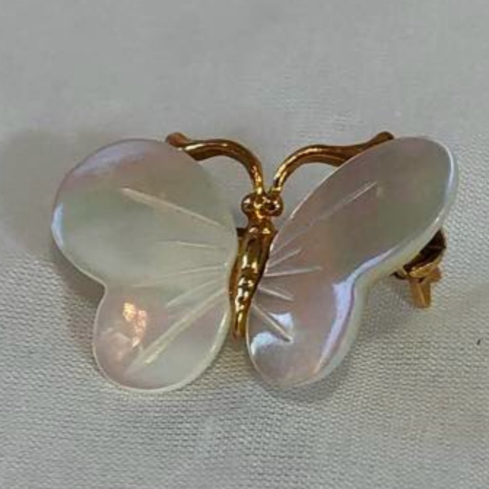 Mini mother of pearl butterfly  brooch